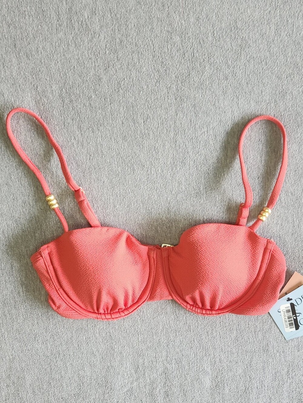 Shade & Shore Women’s Crepe Balconette Underwire Bikini Top – Red (Size S)